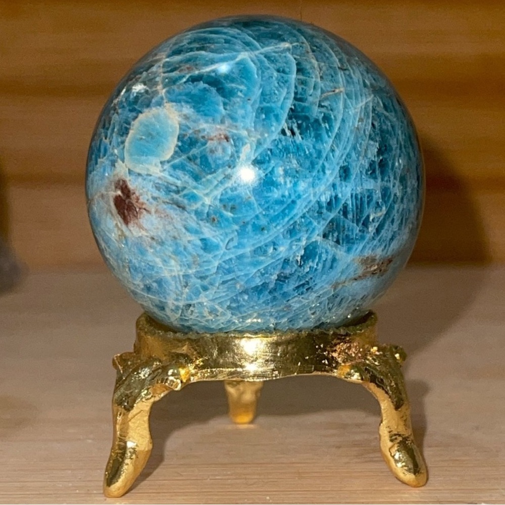 Neon Blue Apatite Sphere 🩵 w/ Gemmy Areas everywhere